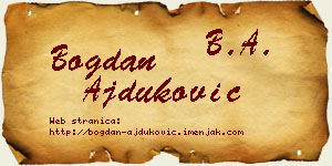 Bogdan Ajduković vizit kartica